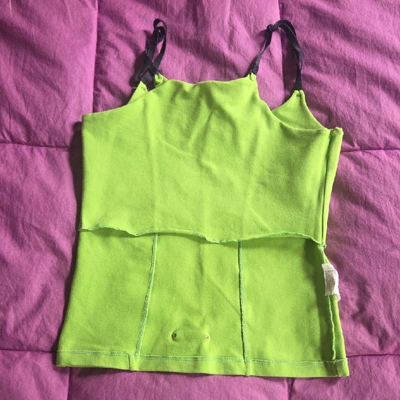 Brasil Sul Lime Green Ballet Cut Cami Top & Black Pant Set Size S/M 33.5" Inseam - Picture 9 of 13
